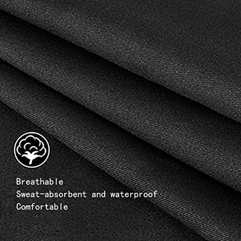 Black apron fabric close-up, breathable sweat-absorbent and water-resistant for comfort