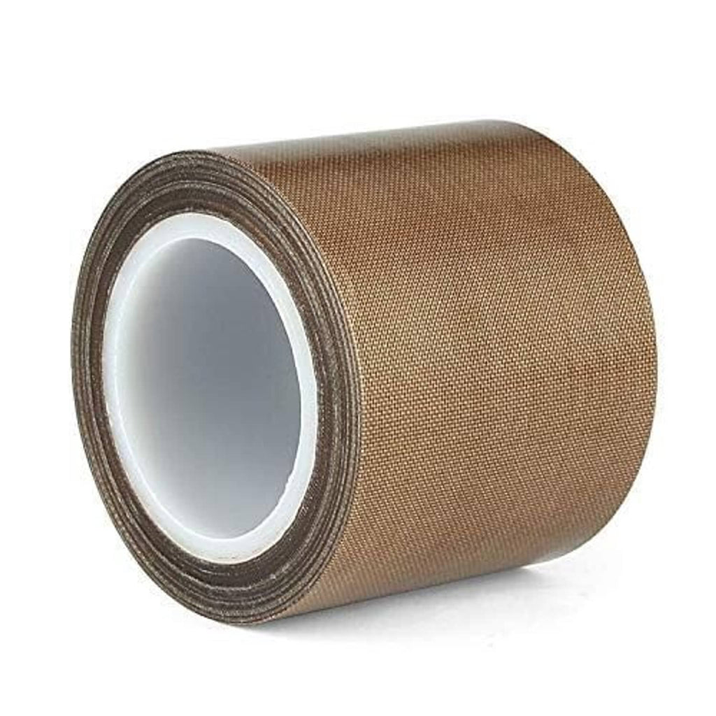 Brown vacuum sealer tape roll, showing white inner liner and tight woven mesh
