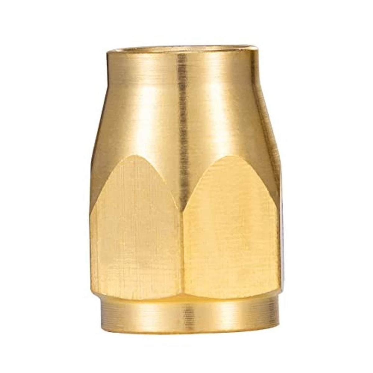Brass 1/4 inch fitting nozzle end with two raised seal grooves on the collar