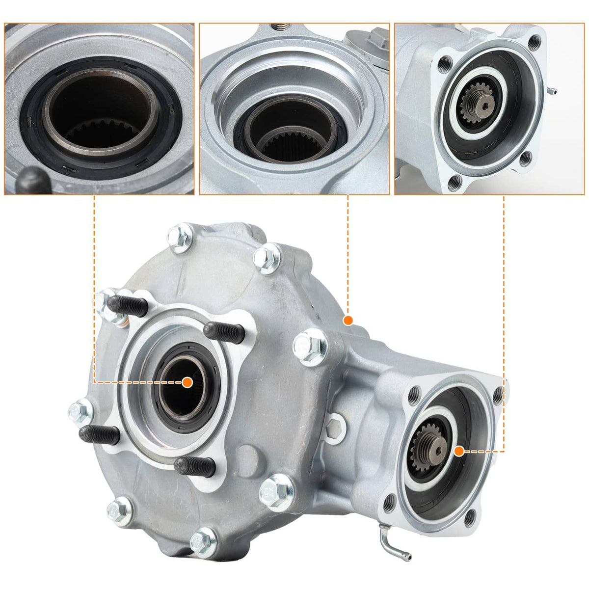 Rear differential housing with close-up seals and two circular axle bearing ports