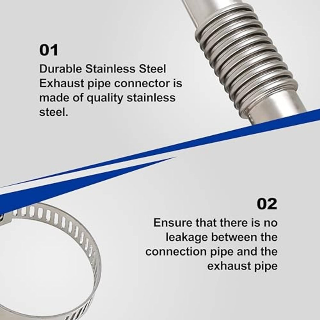Stainless steel exhaust pipe connector with corrugated spring sleeve