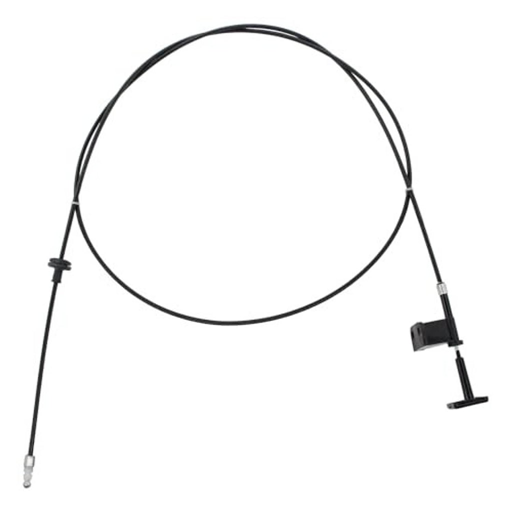 Hood latch release pull cable with handle, black cable with plastic end clips