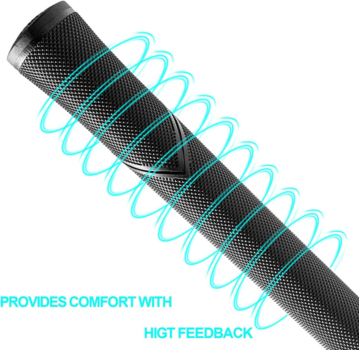 Black textured jumbo golf grip with comfort ridges and responsive feel pattern