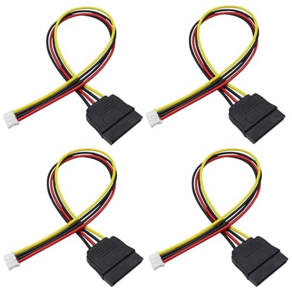 SATA power adapter cable set with two multicolor 15-pin female SATA power leads