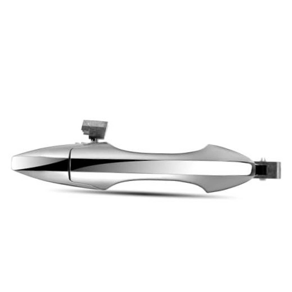 Chrome exterior passenger door handle, front or rear side, with mounting bracket