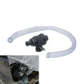 Engine oil drain plug kit with black valve and clear tubing