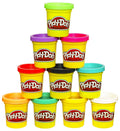 Play-Doh modeling compound cups, stacked multi-color set in plastic containers