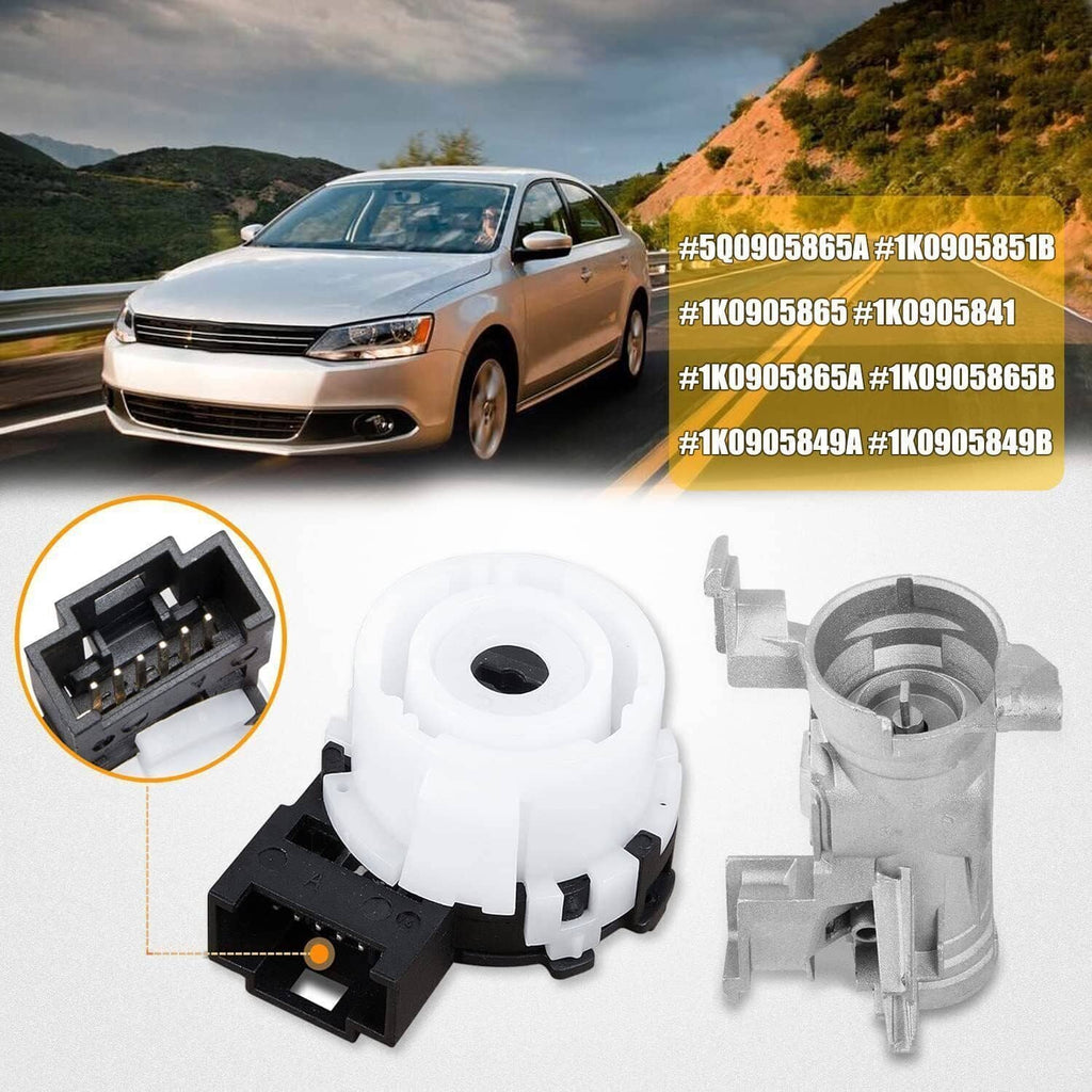Ignition switch lock cylinder assembly with white switch and electrical connector