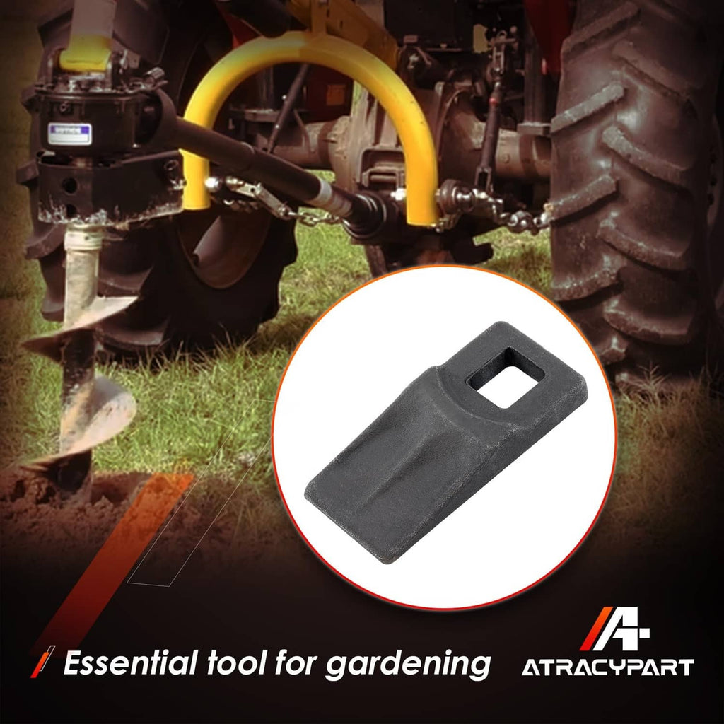 Black auger cutting tooth edge replacement with square mounting hole
