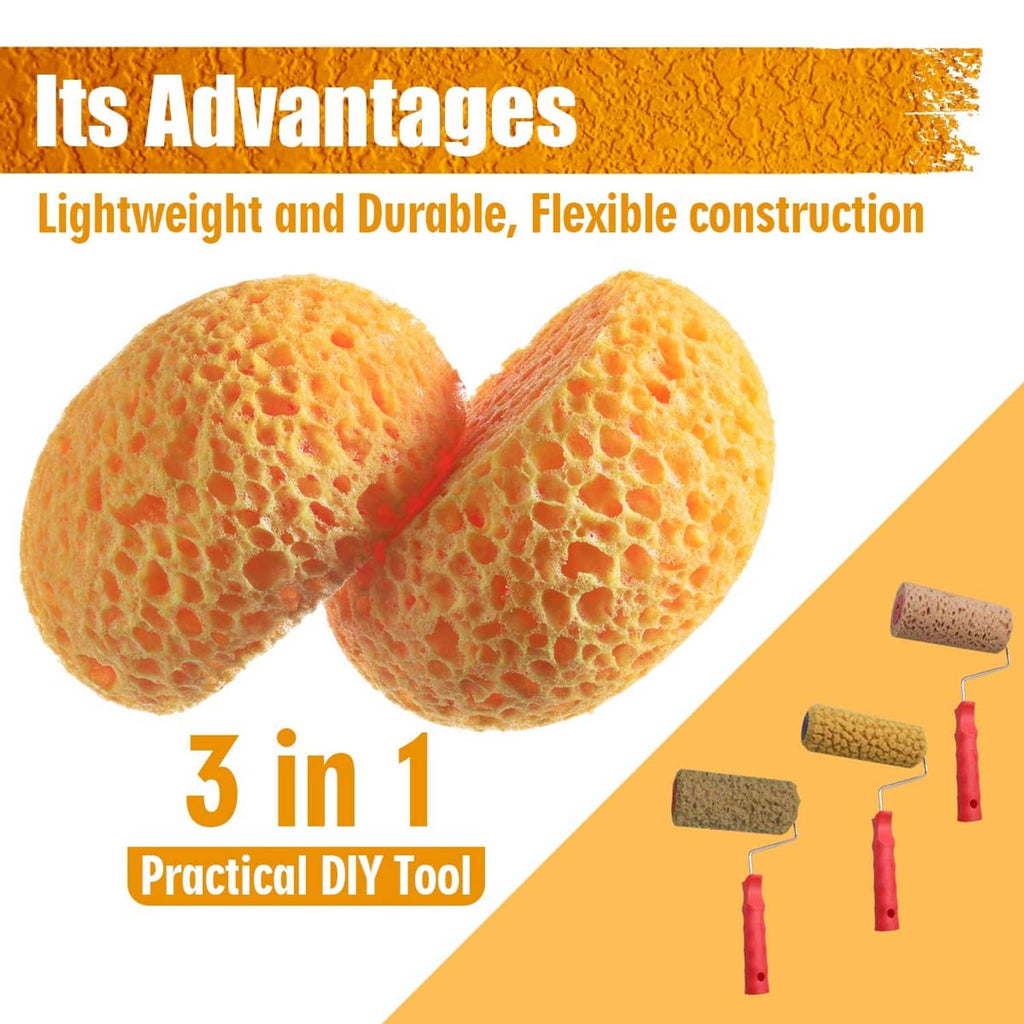 Round orange knockdown texture sponge tool, lightweight DIY wall patch