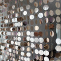 Champagne sequin beaded door curtain with round metallic discs hanging in rows
