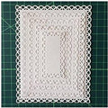 Nested scallop rectangle metal cutting die set with layered frame border