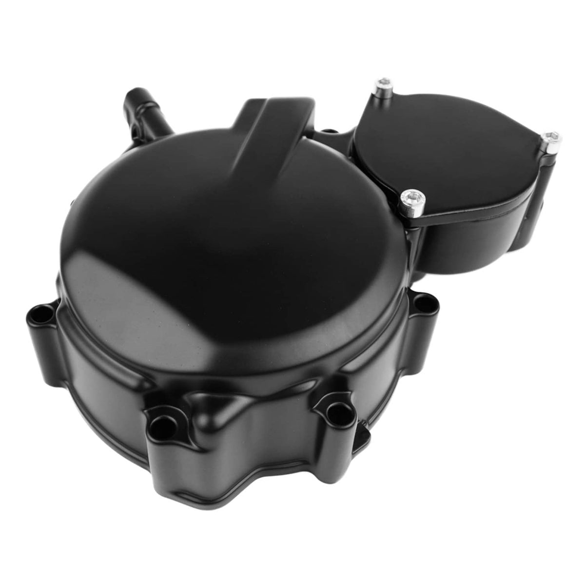 Engine stator cover set, black with round main cover and side cap