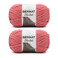Bernat Blanket yarn skeins, terracotta rose pink, two-pack with paper labels