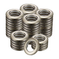 Coffee curtain grommet rings, round metal-look loops, stacked set of 50