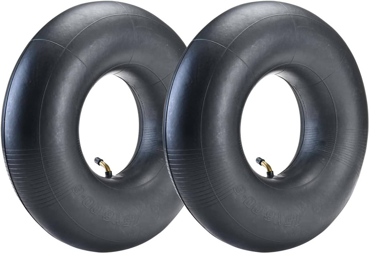 (2-pack) heavy-duty inner tubes in dark rubber with bent valves