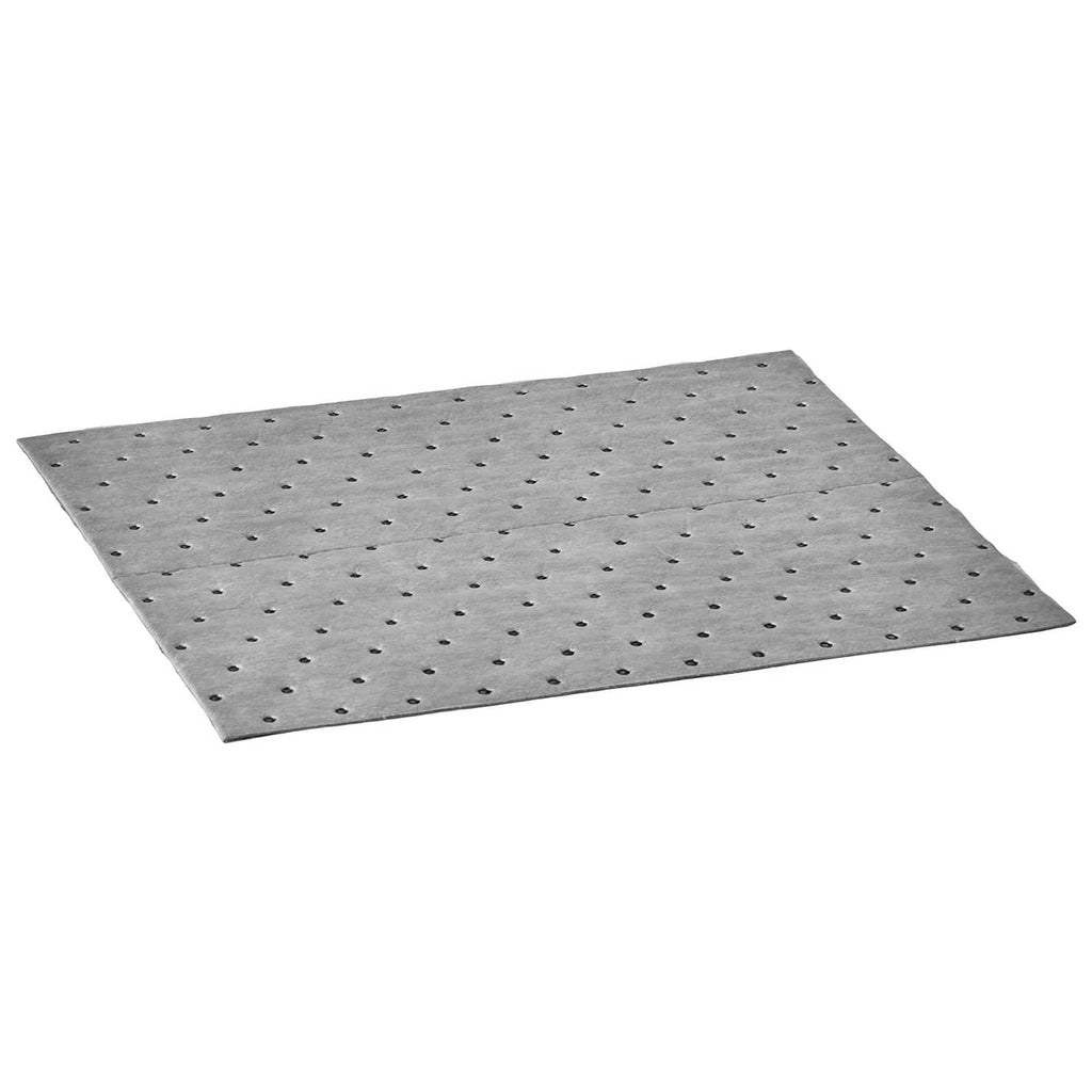 Single gray oil absorbent pad sheet with perforated dots and clean edges