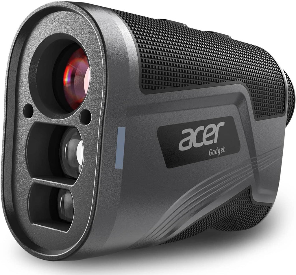 Acer Gadget gray handheld golf rangefinder with dual lenses and textured grip