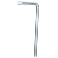L-handle tire chain wrench with rectangular open end, silver alloy steel tool
