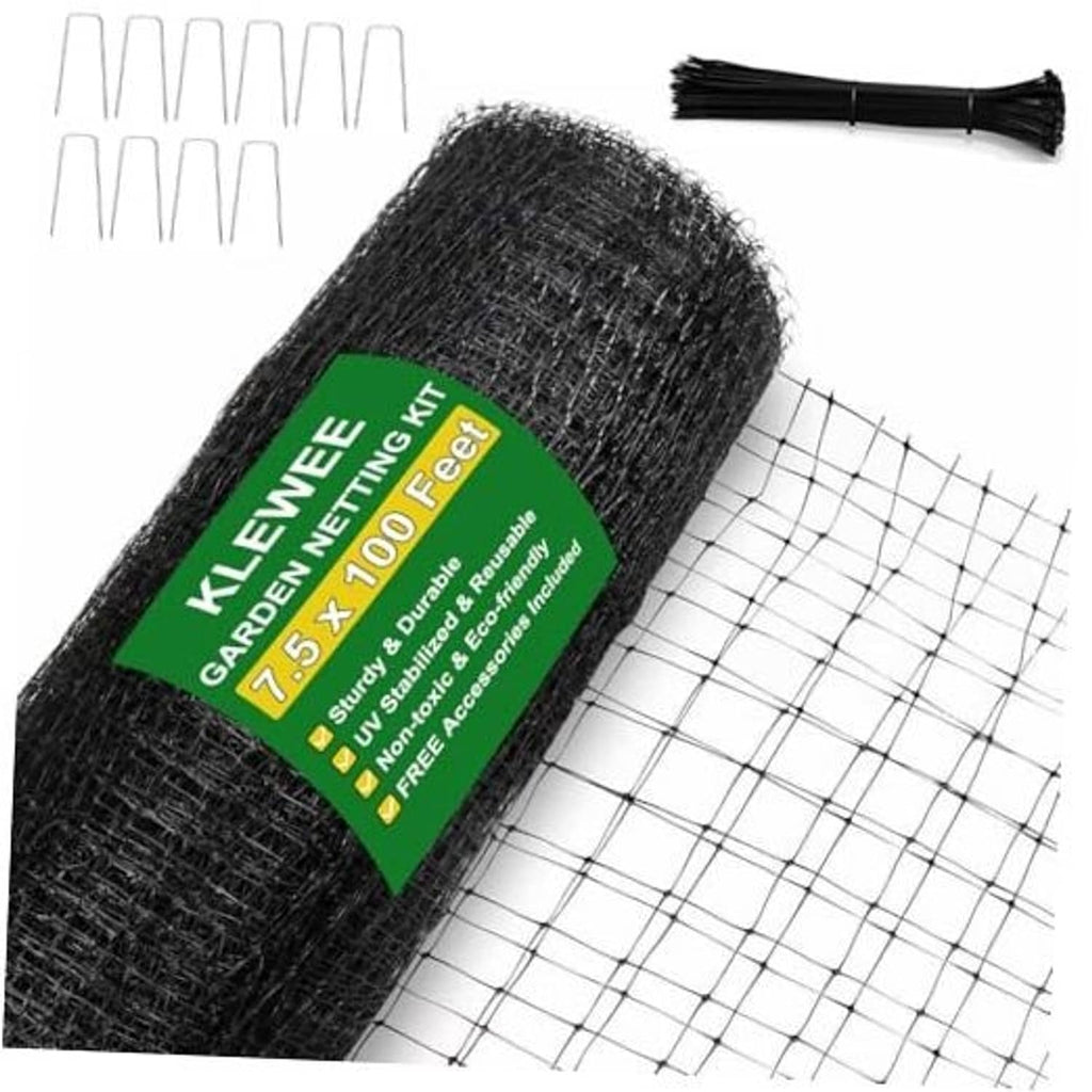 Black bird and deer garden netting roll with fine square mesh and tie cord