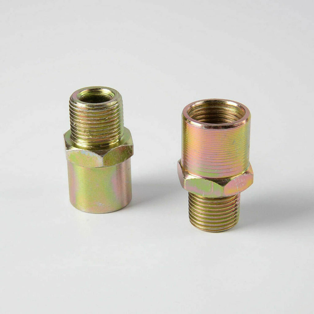 Rainbow zinc plated threaded connector fittings, two-piece for oil filter adapter kit