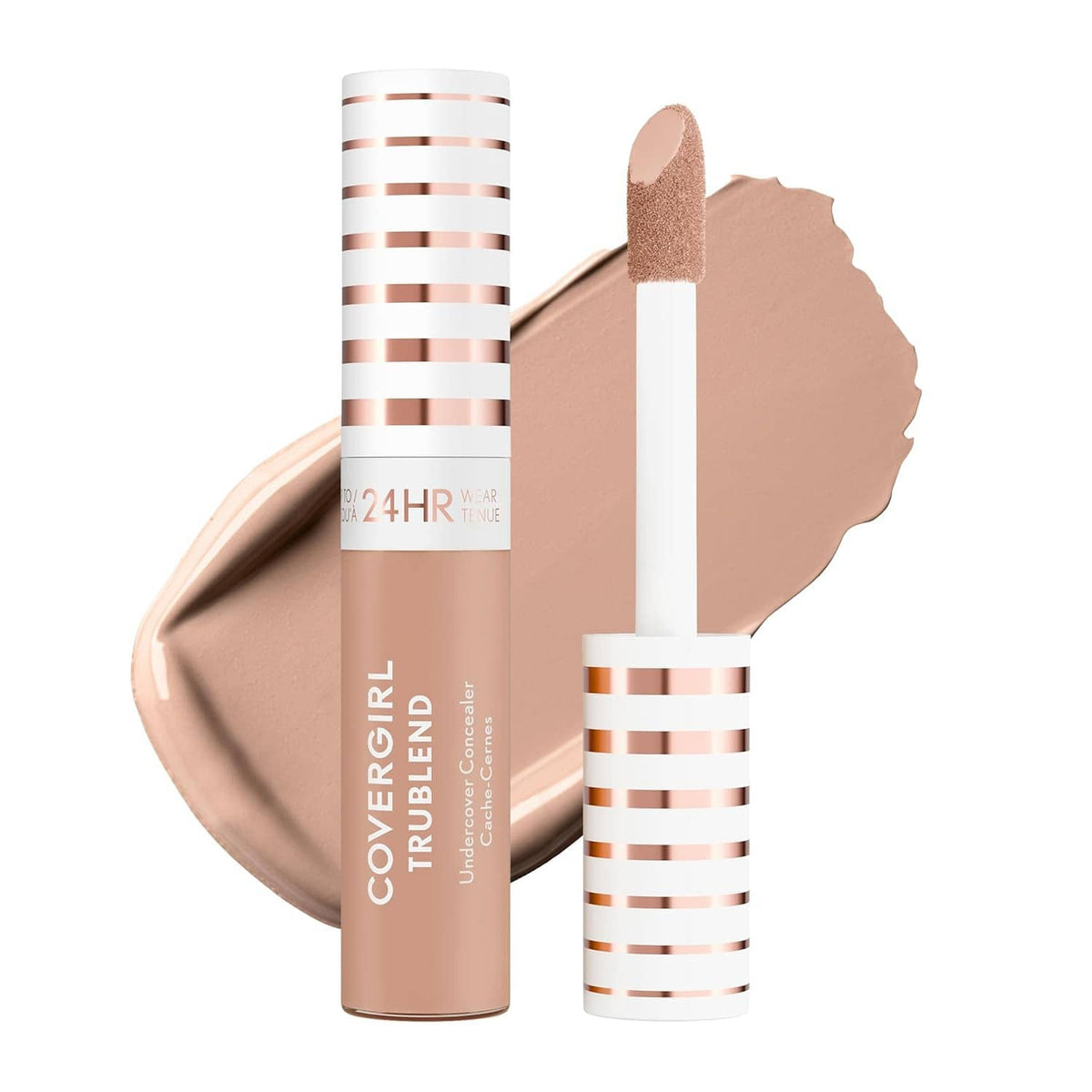 CoverGirl Trublend Undercover concealer tube with doe-foot applicator and swatch