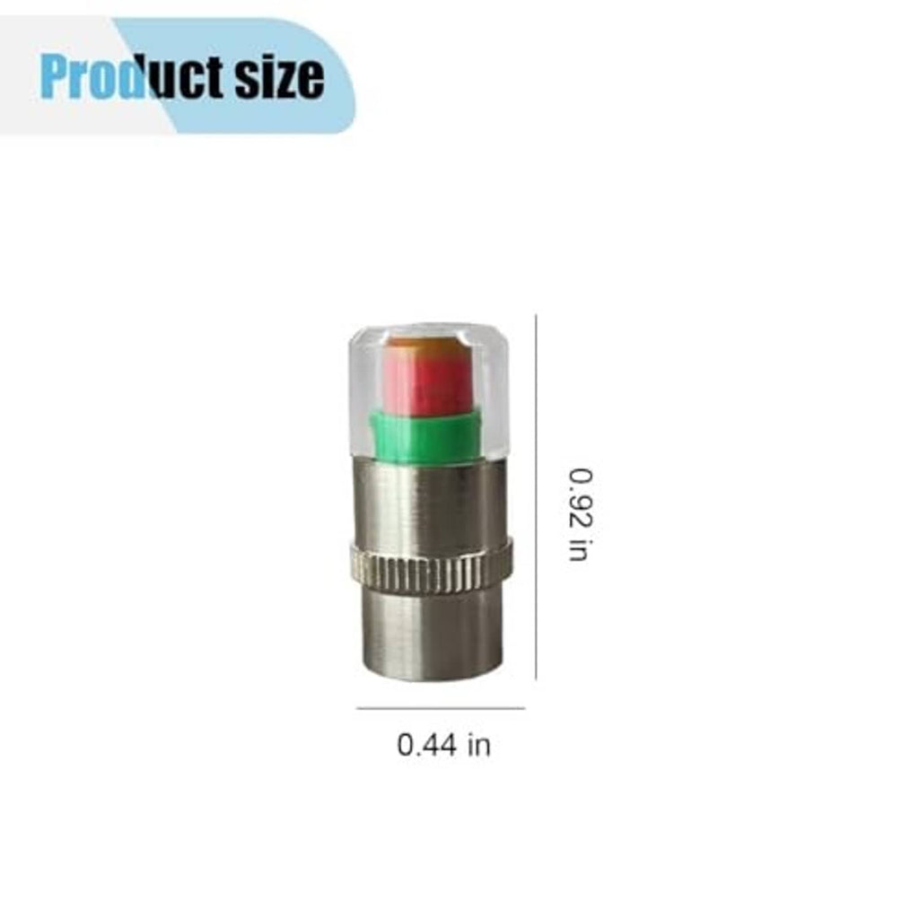 Single silver tire valve stem cap with clear housing and green/amber/red indicator