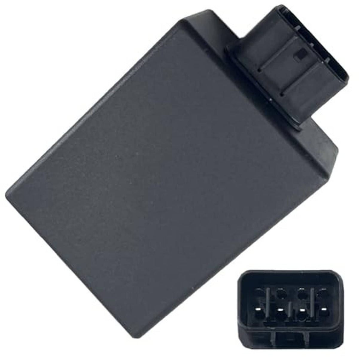 CDI box ignition module, dark casing, side-mounted wiring connector