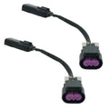 2-pack HID to LED headlight wiring harness connectors with purple 3-pin plugs
