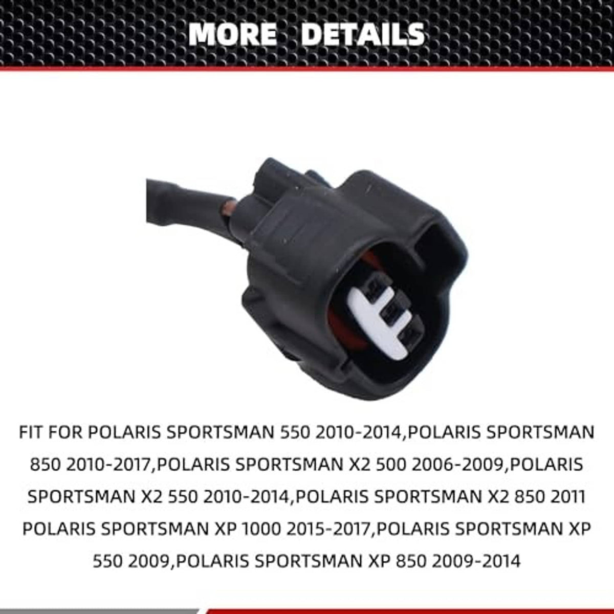 Throttle position sensor connector with attached cable and three terminal contacts