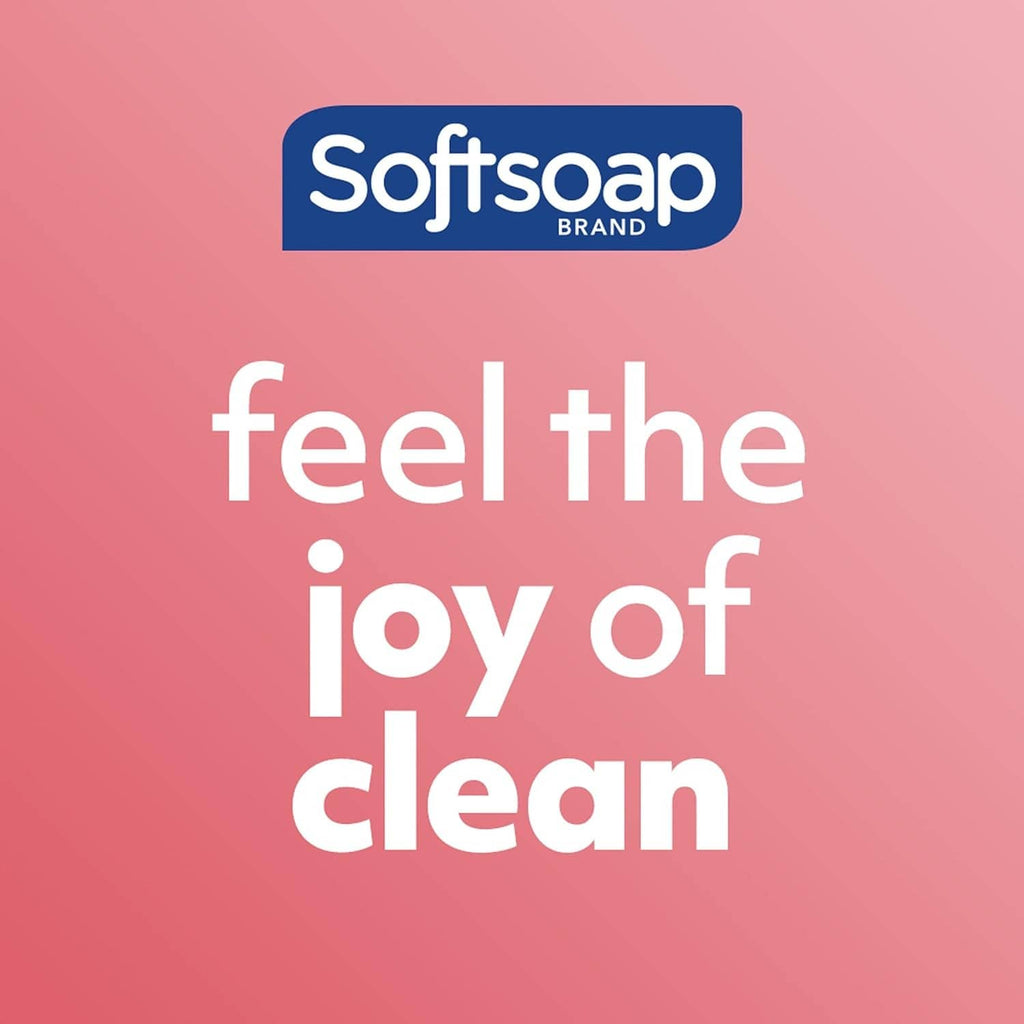 Softsoap body wash logo and “feel the joy of clean” text graphic