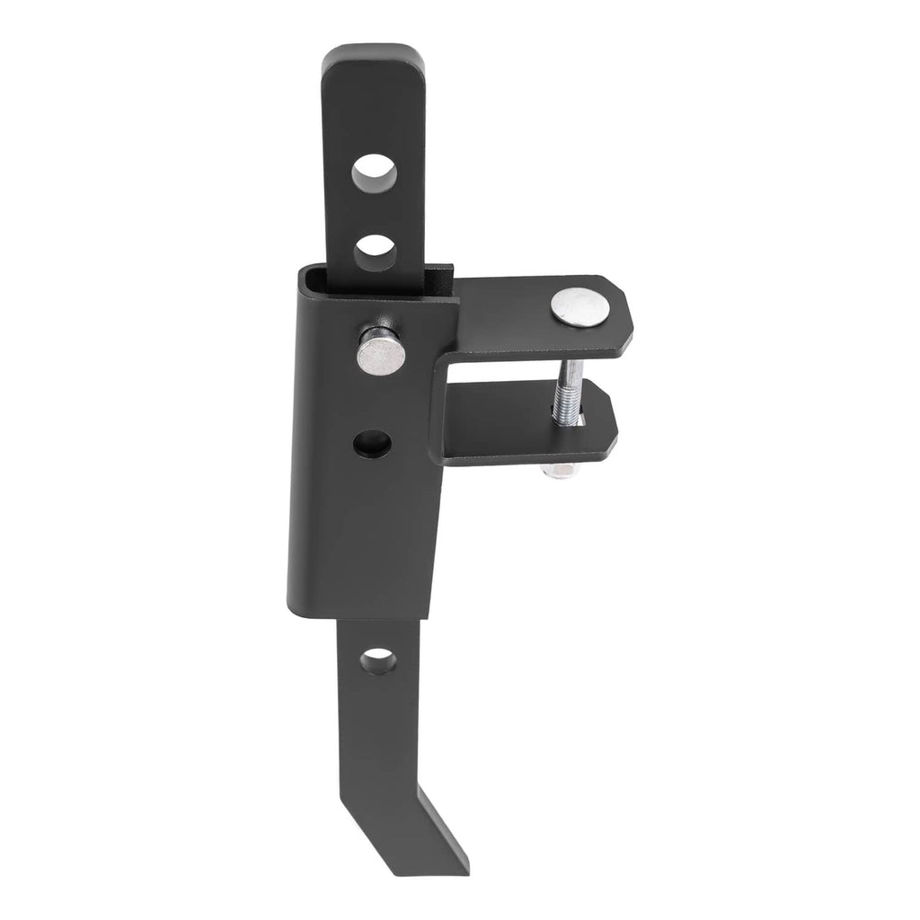 Powder-coated steel chisel plow bracket with U-shaped clamp and side mounting holes