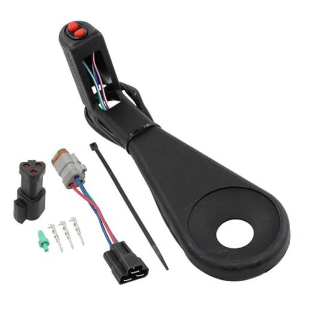 Trim tilt switch conversion kit set with black lever, parts, and wiring harness