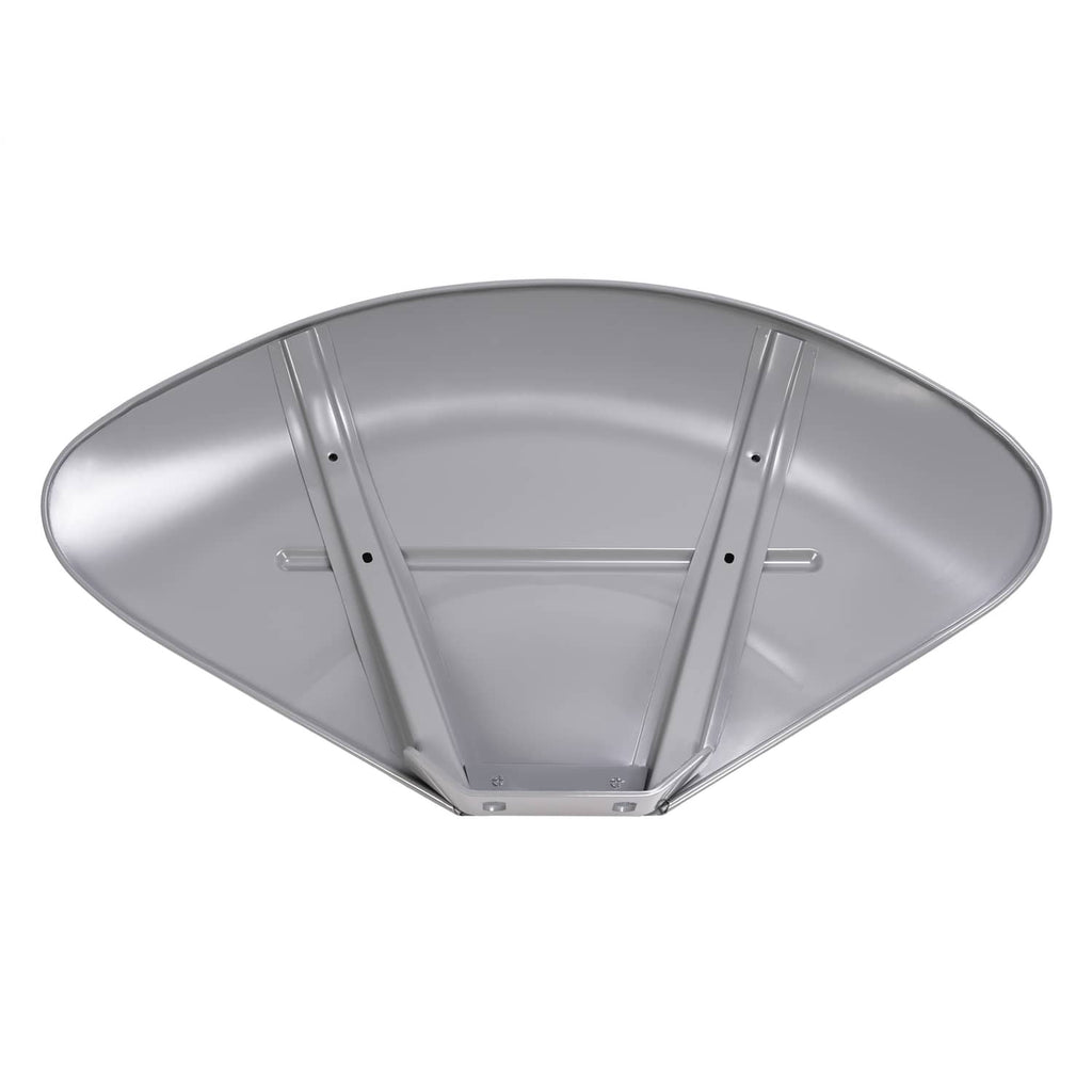 Gray fender skin panel front view with inner ribs and center support bar