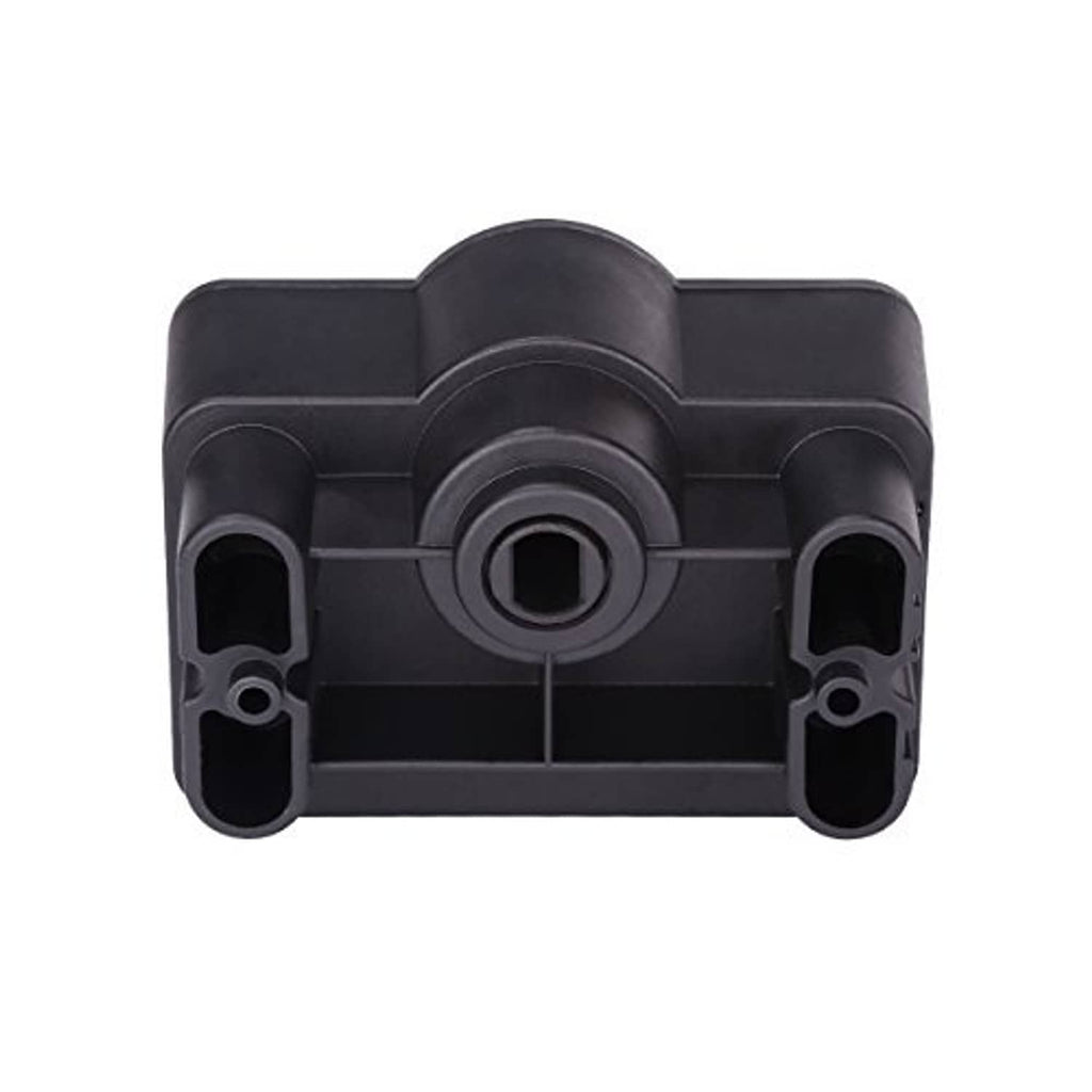 Black throttle potentiometer face with circular center port and side connector cutouts