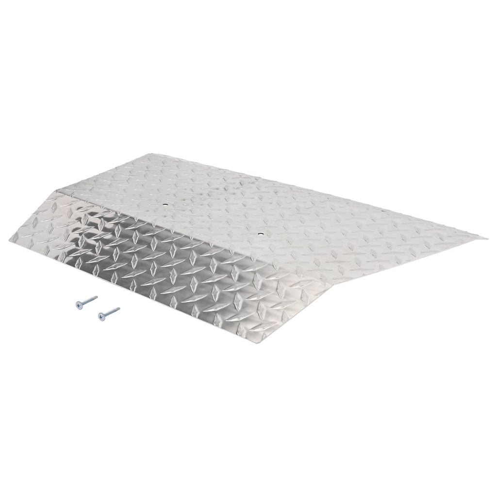 Aluminum diamond plate front shock bumper cover with mounting holes and hardware