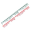 Powerbuilt plastic gauge strip with green and red clearance markings for tools