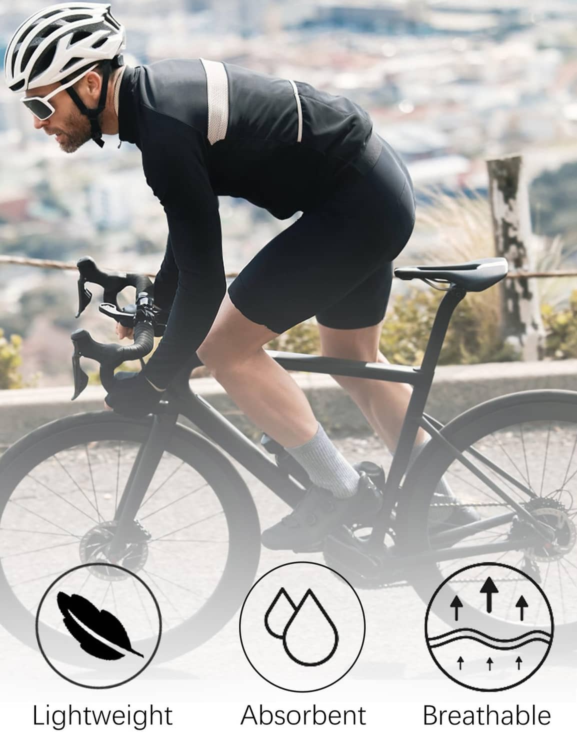 Men's black compression shorts with breathable stretch fit, mid-thigh length