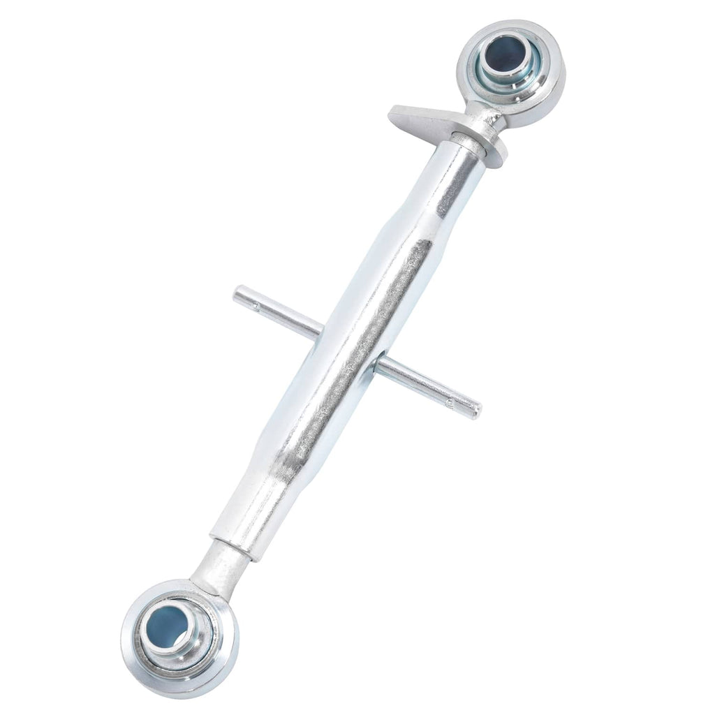 Adjustable top link with galvanized steel body, upper and lower eye ends with pins