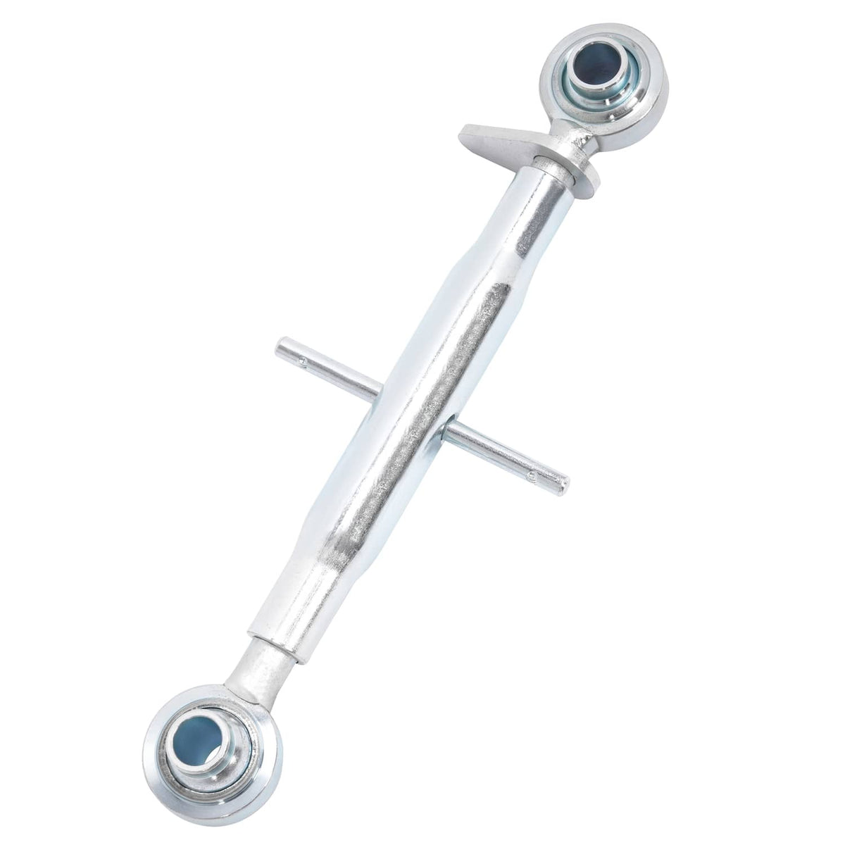 Adjustable top link with galvanized steel body, upper and lower eye ends with pins