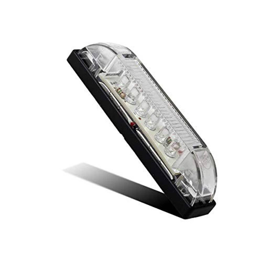 Black LED utility light bar with clear sealed lens, front angled view.
