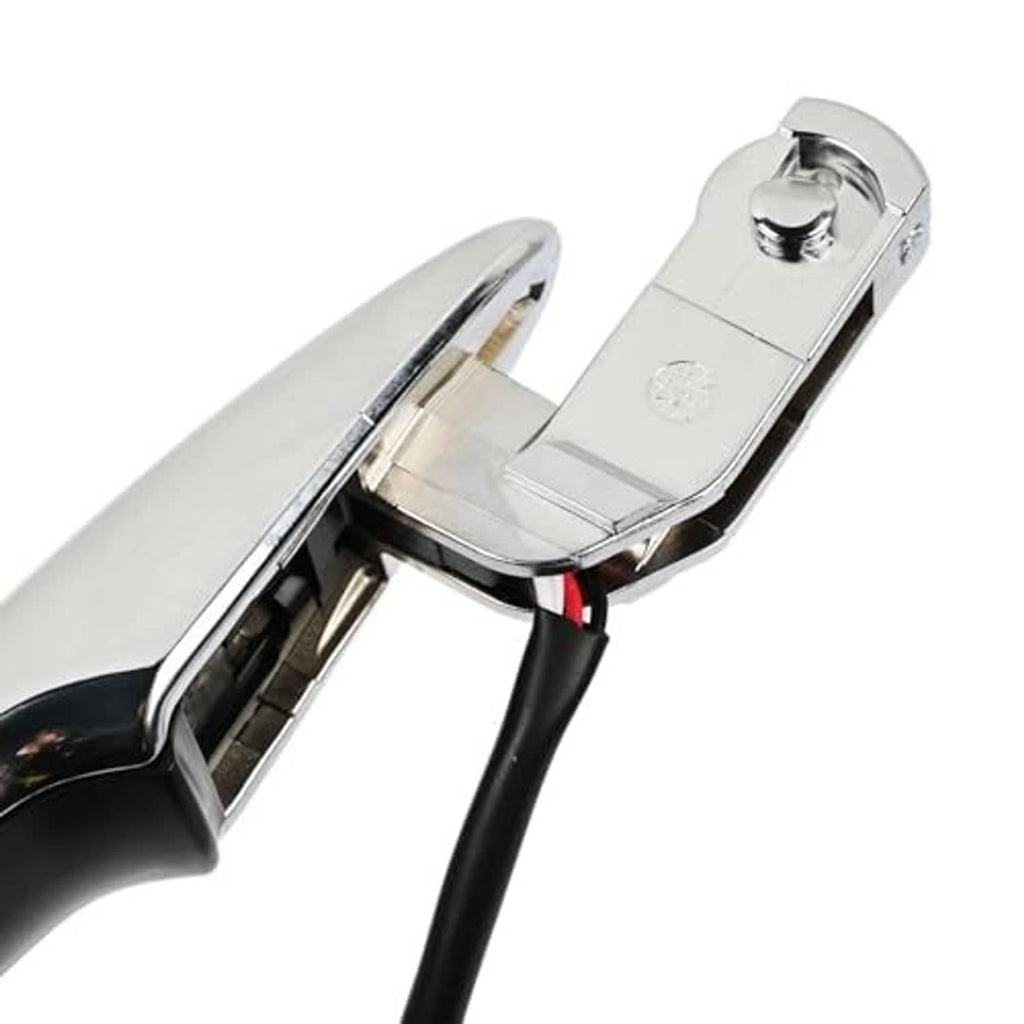 Passenger-side door handle pivot area with mounting bolt and black cable