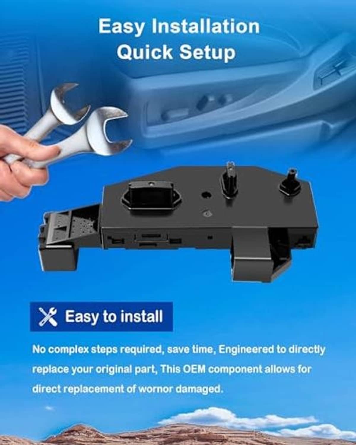 Power seat adjust switch with quick-install connector and control switches