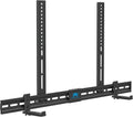 Black soundbar TV mount bracket with two vertical rails and side support arms