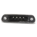 LED third brake light housing with clear lens and black bezel, multiple LED bulbs