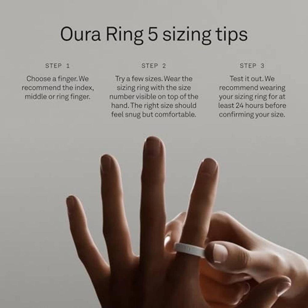 Ring sizing tips showing a ring sizer band on a finger