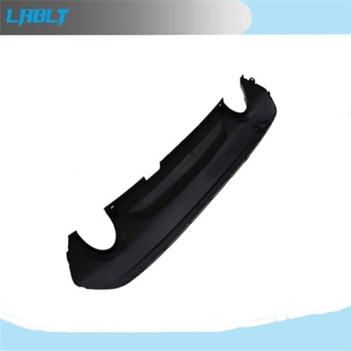 Rear lower bumper cover, black replacement panel with bumper openings