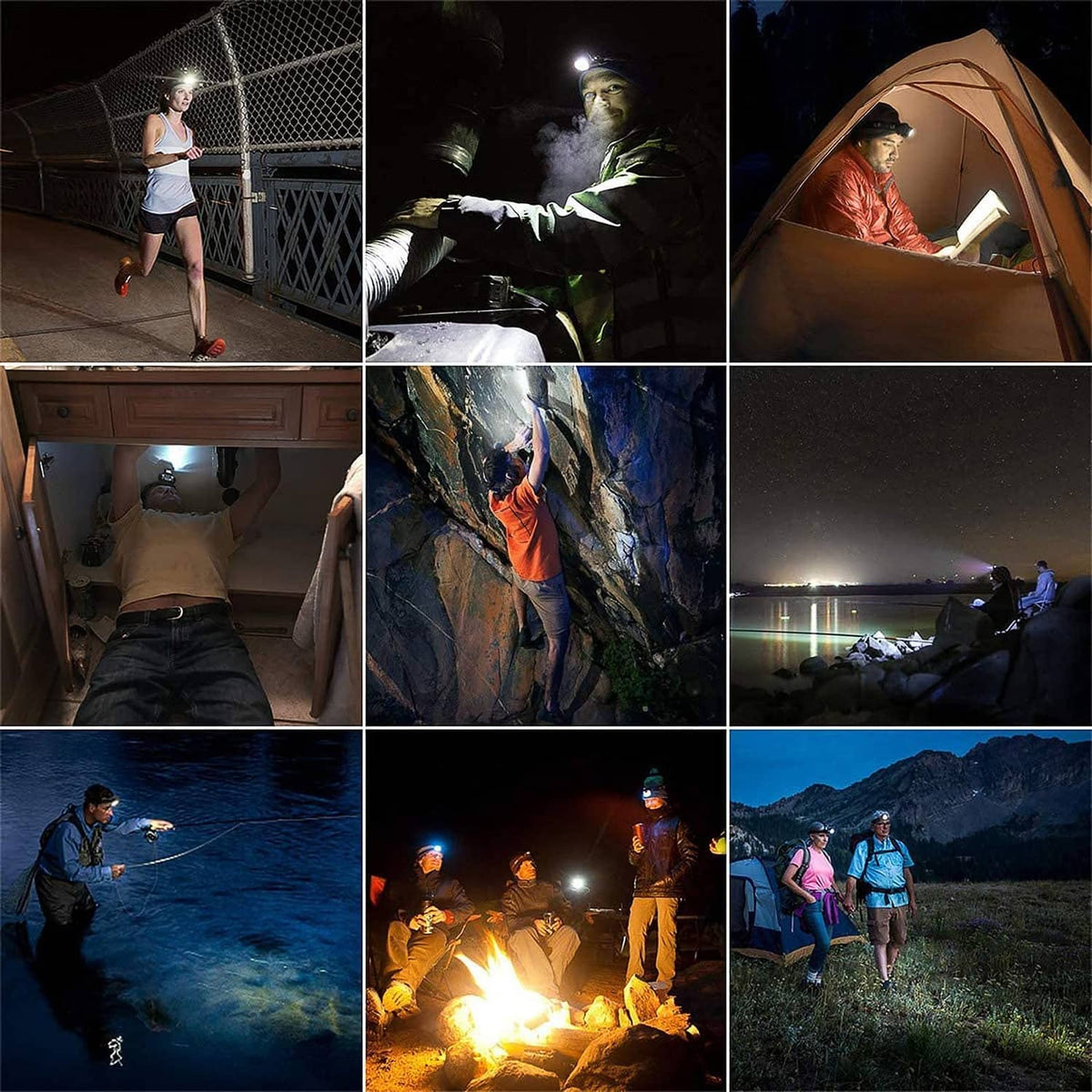 Lepro LED headlamp used for camping and home tasks with bright beams