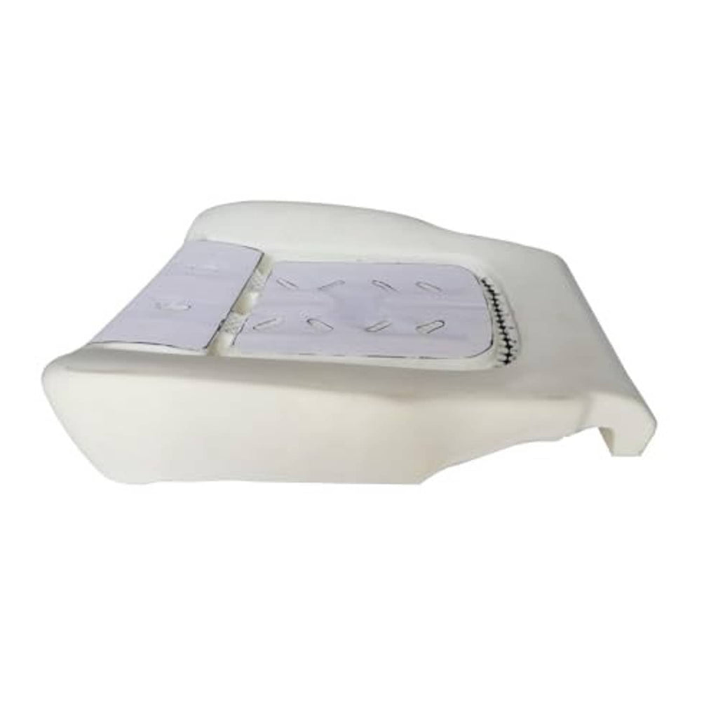 Light beige seat foam cushion with side opening and stitched rectangular insert panel