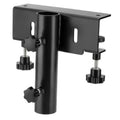 Black no-drill truck flag pole mount bracket with side plates and adjustable clamps